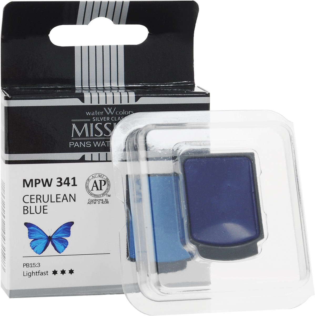 Mijello Акварель Mission Silver Pan 341 Церулеум 2 мл MPW-341MPW-341 Mijello Акварель Mission Silver Pan 341 Церулеум 2 мл MPW-341MPW-341Серия акварельных красок Корейского производителя Mijello - Mission Silver это студийная серия красок. Эта серия акварели была создана компанией Mijello в сотрудничестве с экспертами в области акварельной живописи. В этой серии идеально сочетается цена и качество красок, что позволяет ей быть востребованной среди большого количества художников. Цвета акварели серии Mission Silver это смеси пигментов тонкого помола с высококачественными компонентами и гуммиарабиком. Эти краски предлагаются в кюветах. Максимальное количество цветов в этой серии - 24 цвета.Используйте краски Mijello серии Mission Silver для акварельной живописи по мокрому, они идеально подойдут для подобной техники работы с акварелью. Акварель Mijello Mission White будет отличным выбором как начинающему художнику, так и профессионалу.
