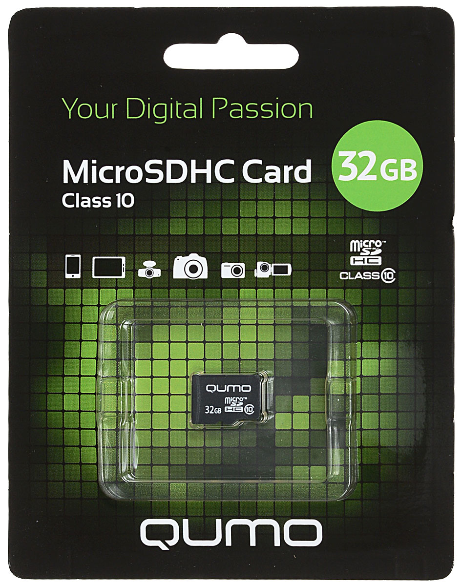 QUMO microSDHC Сlass 10 32GB карта памяти (без адаптера)