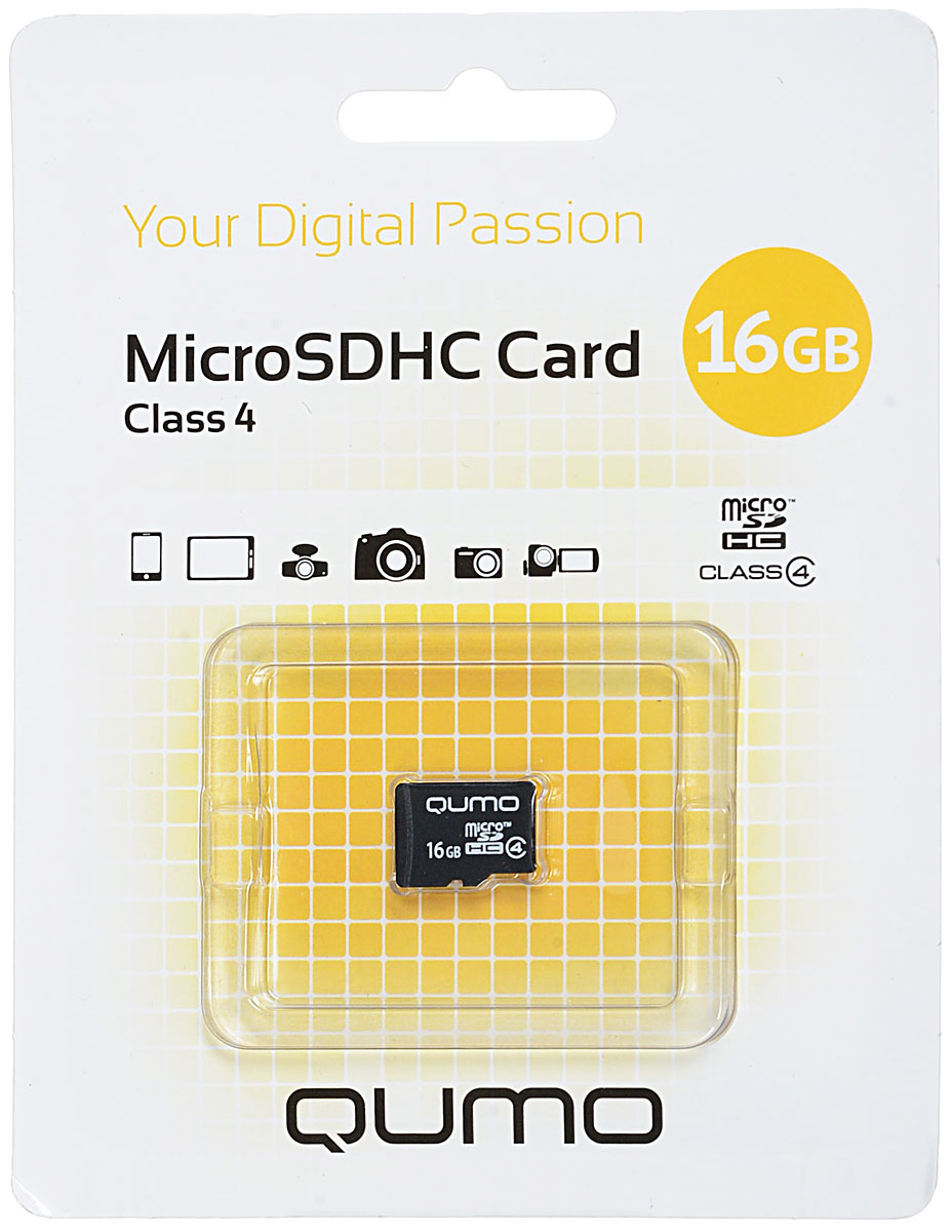 QUMO microSDHC Class 4 16GB карта памяти (без адаптера)