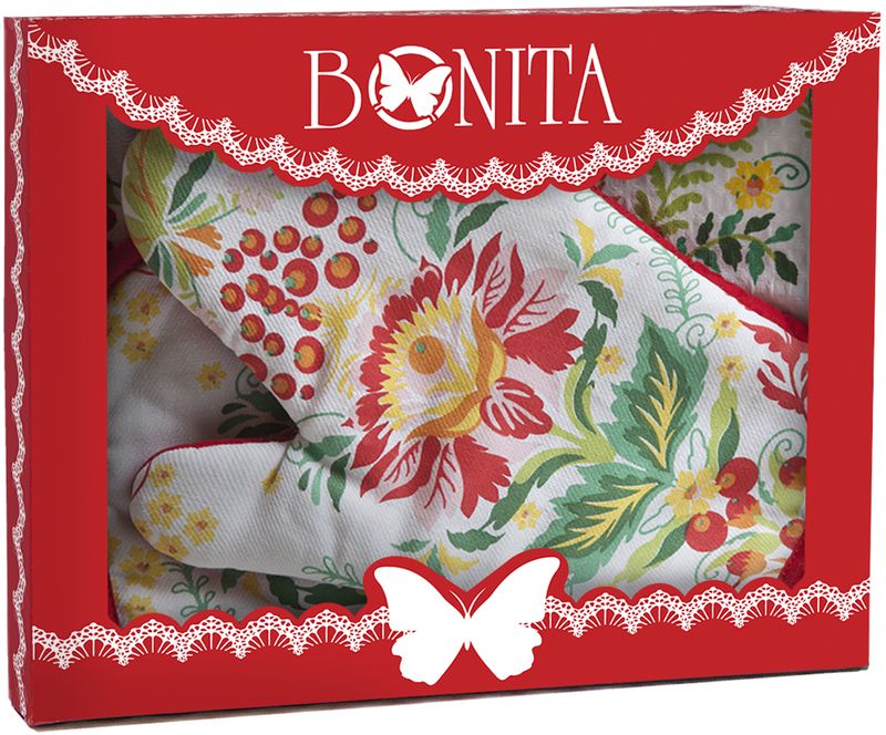 Подарочный набор для кухни Bonita Калинка, 3 предмета11010817029 Подарочный набор для кухни Bonita Калинка, 3 предмета11010817029100% хлопокРазмер: полотенце 35*61, прихватка 18*18, рукавица 18*27