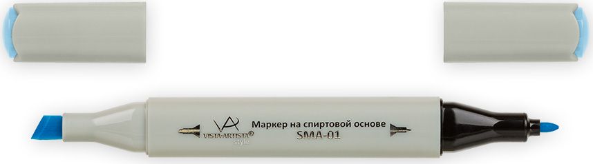 Vista-Artista Маркер Style цвет G344 светлая светло-голубая бирюза33860355882 Vista-Artista Маркер Style цвет G344 светлая светло-голубая бирюза33860355882Маркеры ТМ VISTA-ARTISTA Style позволяют работать различными живописными техниками такими, как скетчинг, создание иллюстраций, прорисовка дизайнов и др. Палитра маркеров включает 168 цветов - от пастельных до самых ярких (в том числе маркер-блендер). Маркеры обладают следующими параметрами:- На спиртовой основе.- Водостойкий и не смывается водой.- Два наконечника:* толстый, скошенный наконечник используют для закрашивания больших поверхностей и прорисовки широких линий, толщина линии 1-7 мм; * тонкий наконечник служит для тонких линий, прорисовки деталей и создания рисунка, толщина линии 1 мм.- Краска полупрозрачная, позволяет делать переходы из одного цвета в другой. После нанесения на бумагу высыхает почти сразу.- Цвета можно накладывать друг на друга и смешивать, получая при этом новые оттенки;- Не высыхает при плотно закрытых колпачках.- Маркер-блендер предназначен для создания визуальных эффектов - вымывания фона, смешивания цветов, добавления акварельных эффектов, изменения насыщенности цвета в рисунке.