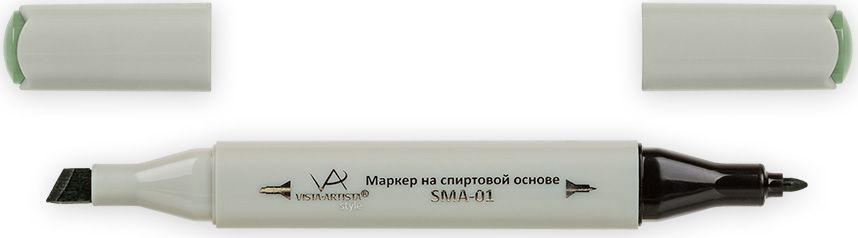 Vista-Artista Маркер Style цвет Z436 серо-зеленый33860359022 Vista-Artista Маркер Style цвет Z436 серо-зеленый33860359022Маркеры ТМ VISTA-ARTISTA Style позволяют работать различными живописными техниками такими, как скетчинг, создание иллюстраций, прорисовка дизайнов и др. Палитра маркеров включает 168 цветов - от пастельных до самых ярких (в том числе маркер-блендер). Маркеры обладают следующими параметрами:- На спиртовой основе.- Водостойкий и не смывается водой.- Два наконечника:* толстый, скошенный наконечник используют для закрашивания больших поверхностей и прорисовки широких линий, толщина линии 1-7 мм; * тонкий наконечник служит для тонких линий, прорисовки деталей и создания рисунка, толщина линии 1 мм.- Краска полупрозрачная, позволяет делать переходы из одного цвета в другой. После нанесения на бумагу высыхает почти сразу.- Цвета можно накладывать друг на друга и смешивать, получая при этом новые оттенки;- Не высыхает при плотно закрытых колпачках.- Маркер-блендер предназначен для создания визуальных эффектов - вымывания фона, смешивания цветов, добавления акварельных эффектов, изменения насыщенности цвета в рисунке.