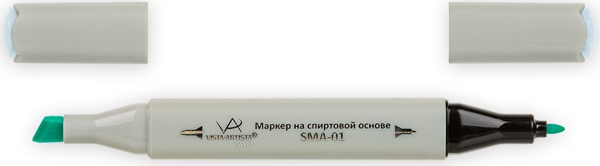 Vista-Artista Маркер Style цвет G343 мятно-голубой33862339962 Vista-Artista Маркер Style цвет G343 мятно-голубой33862339962Маркеры ТМ VISTA-ARTISTA Style позволяют работать различными живописными техниками такими, как скетчинг, создание иллюстраций, прорисовка дизайнов и др. Палитра маркеров включает 168 цветов - от пастельных до самых ярких (в том числе маркер-блендер). Маркеры обладают следующими параметрами:- На спиртовой основе.- Водостойкий и не смывается водой.- Два наконечника:* толстый, скошенный наконечник используют для закрашивания больших поверхностей и прорисовки широких линий, толщина линии 1-7 мм; * тонкий наконечник служит для тонких линий, прорисовки деталей и создания рисунка, толщина линии 1 мм.- Краска полупрозрачная, позволяет делать переходы из одного цвета в другой. После нанесения на бумагу высыхает почти сразу.- Цвета можно накладывать друг на друга и смешивать, получая при этом новые оттенки;- Не высыхает при плотно закрытых колпачках.- Маркер-блендер предназначен для создания визуальных эффектов - вымывания фона, смешивания цветов, добавления акварельных эффектов, изменения насыщенности цвета в рисунке.