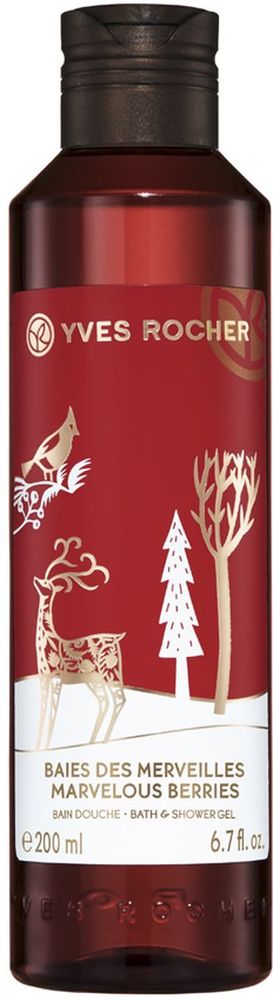 Yves Rocher Гель для Душа и Ванны Зимние Ягоды, 200 мл42496 Yves Rocher Гель для Душа и Ванны Зимние Ягоды, 200 мл42496Подарите себе ощущение праздника с ароматом Геля для Душа и Ванны из Лимитированной Коллекции Зимние Ягоды. Превращаясь в воздушную пену, гель нежно очищает кожу, окутывая ее пикантным и ягодным ароматом. Побалуйте себя в ожидании праздников!