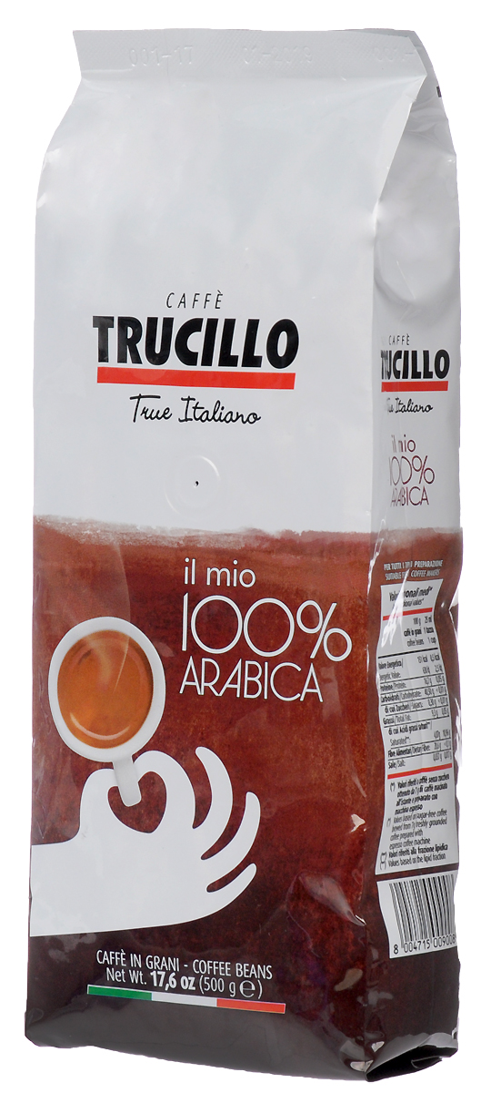 Trucillo Il Mio 100% Arabica кофе в зернах, 500 г8004715009008_Il Mio Trucillo Il Mio 100% Arabica кофе в зернах, 500 г8004715009008_Il MioTrucillo Trucillo Il Mio 100% Arabica - тщательно подобранная смесь 100% арабики высочайшего качества.Классический итальянский эспрессо с великолепно сбалансированным вкусом и ароматом.