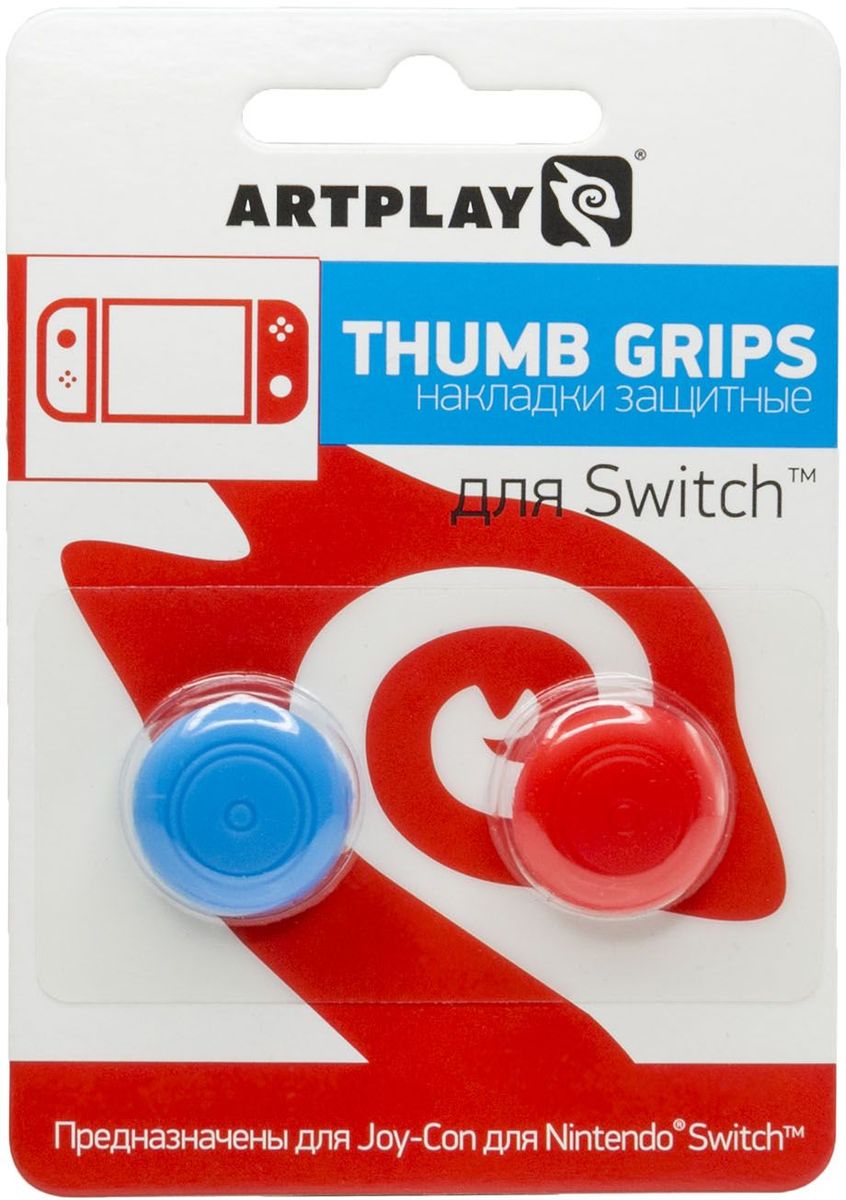 Artplays Thumb Grips ACSWT18, Red Blue накладки защитные для контроллера Nintendo Switch