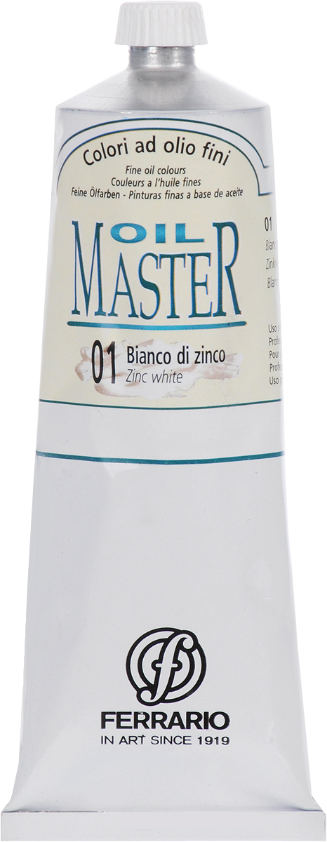 Ferrario Краска масляная Oil Master цвет №01 белила цинковые AM0031DO01AM0031DO01 Ferrario Краска масляная Oil Master цвет №01 белила цинковые AM0031DO01AM0031DO01Масло Oil Master итальянской компании Ferrario подходит как начинающим художникам, так и профессионалам. Краска изготавливается из светостойких пигментов мелкого помола. Благодаря тому, что некоторые натуральные пигменты были заменены на аналоги краски серии Oil Master стали более доступны по цене. Светостойкие краски отлично лессируются и хорошо смешиваются между собой. Краску можно разбавлять льняным маслом, терпентином или нефтяными разбавителями. В работе с красками используют кисти из щетины, синтетики и волоса колонка.