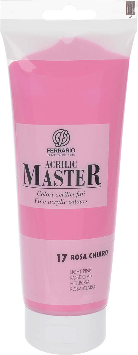 Ferrario Краска акриловая Acrilic Master цвет №17 розовый светлый BM0978B0017BM0978B0017 Ferrario Краска акриловая Acrilic Master цвет №17 розовый светлый BM0978B0017BM0978B0017Акриловые краски серии Acrilic Master итальянской компании Ferrario. Универсальны в применении, так как хорошо ложатся на любую обезжиренную поверхность: бумага, холст, картон, дерево, керамика, пластик. При изготовлении красок используются высококачественные пигменты мелкого помола. Краска быстро сохнет, обладает отличной укрывистостью и насыщенностью цвета. Работы, сделанные с помощью Acrilic Master, не тускнеют и не выгорают на солнце. Все цвета отлично смешиваются между собой и при необходимости разбавляются водой. Для достижения необходимых эффектов применяют различные медиумы для акриловой живописи.