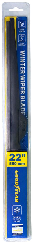 Щетка стеклоочистителя Goodyear Winter, зимняя, 22 (550 мм), 4 переходникаGY004022 Щетка стеклоочистителя Goodyear Winter, зимняя, 22 (550 мм), 4 переходникаGY004022Зимняя щетка стеклоочистителя Goodyear Winter, 22/55 см. Материал: каучуковая резина с графитовым покрытием. Конструкция щетки и состав резинового лезвия обеспечивают идеальную очистку. Особенности: 4 адаптера в комплекте: HOOK, Push Button, Side Pin, Bayonet, защита от снега и льда, резиновое лезвие класса Triple A, антивандальная упаковка, защита от подделки.