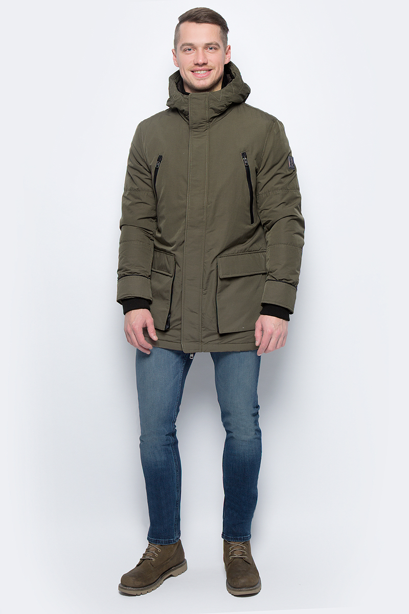 Куртка мужская Calvin Klein Jeans, цвет: зеленый. J30J305575_2040. Размер XXL (52/54)J30J305575_2040 Куртка мужская Calvin Klein Jeans, цвет: зеленый. J30J305575_2040. Размер XXL (52/54)J30J305575_2040Куртка мужская Calvin Klein Jeans выполнена из хлопка и полиэстера. Модель с капюшоном и длинными рукавами застегивается на комбинированную застежку.