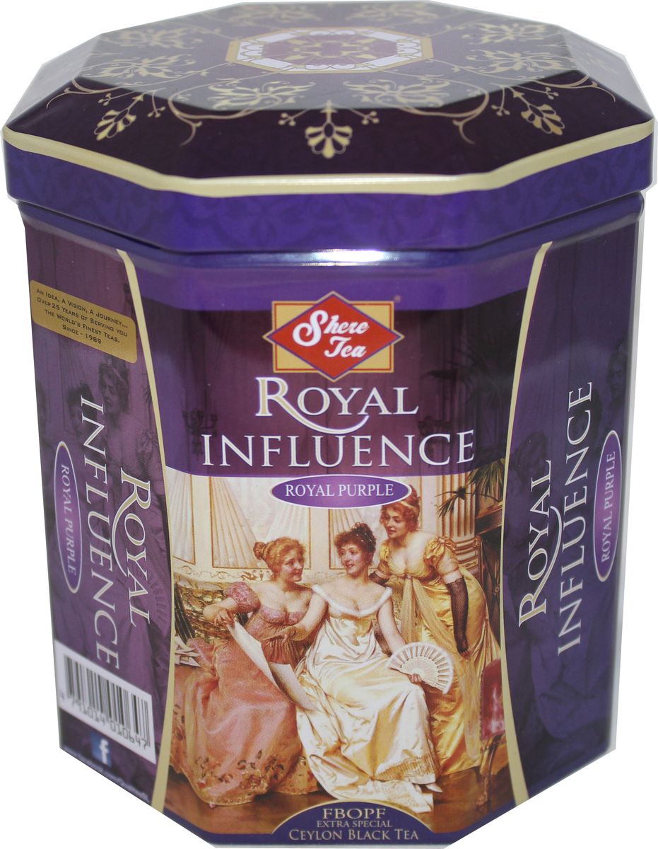 Shere Tea королевская влиятельность FBOP1 чай черный листовой, 250 г4791014009771 Shere Tea королевская влиятельность FBOP1 чай черный листовой, 250 г4791014009771ТМ «Шери» Королевская влиятельность (FBOP1). Жестяная баночка в форме восьмиграника с элементами конгрева, покрыта глянцевым и матовым лаком. Производитель: компания Кволити Цейлон, Шри-Ланка. Состав: 100% цейлонский листовой черный чай. Стандарт: FBOP1, 100% черный цейлонский среднелистовой чай. Стандарт: FBOP- листья среднего размера, ломаные, хорошо скрученные. Чай быстро заваривается, дает крепкий настой и более экономичен. Яркий, прозрачный, интенсивный, настой. Вкус полный, терпкий, слегка вяжущий. Аромат чая полный, приятный, выражен достаточно ярко. Знак в виде Льва с 17 пятнышками на шкуре - это гарантия Цейлонского Чайного Бюро на соответствие чая высокому стандарту качества, установленному Правительством и упакованному только в пределах Шри-Ланки.