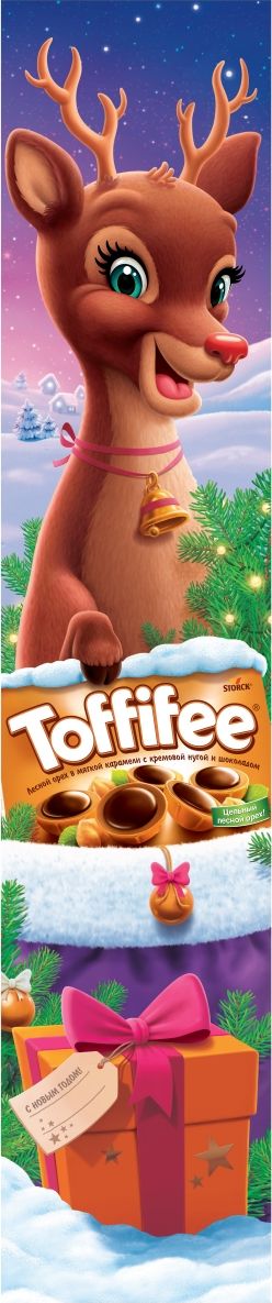Toffifee Олень конфеты орешки в карамели, 375 г019049-58 Toffifee Олень конфеты орешки в карамели, 375 г019049-58В 1973 году в Германии появляются первые конфеты Toffifee, которые стали и остаются уникальными во всем мире благодаря сочетанию вкуснейших компонентов. Сегодня конфеты Toffifee популярны в более чем 100 странах мира, ведь Toffifee объединили в себе все самое вкусное: отборный цельный лесной орех в чашечке из мягкой карамели, наполненной нежной кремовой нугой и покрытой восхитительным шоколадом.