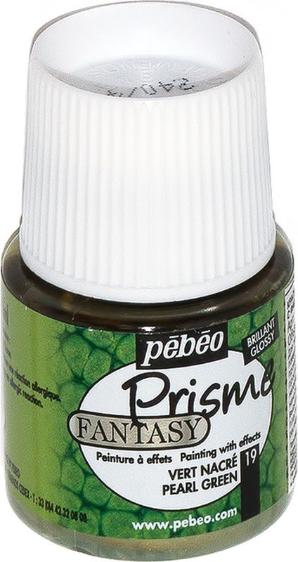 Pebeo Краска Fantasy Prisme с фактурным эффектом цвет 166019 зеленый с перламутром 45 мл