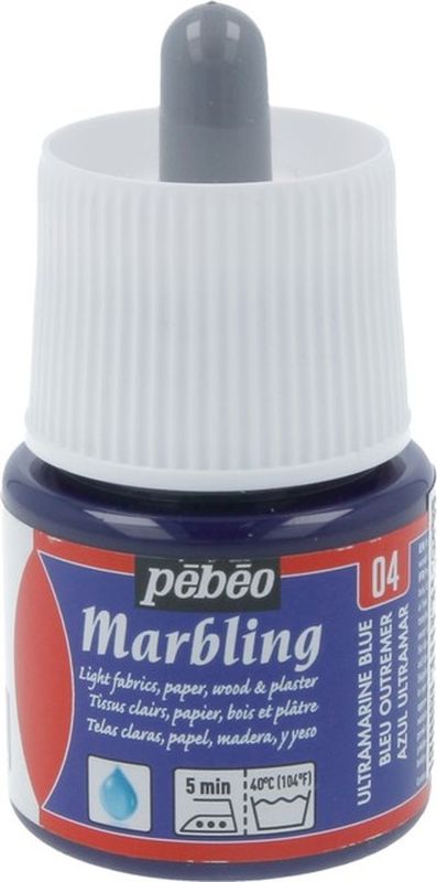 Pebeo Краска Marbling для техники Эбру цвет 130-004 синий ультрамарин 45 мл