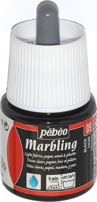 Pebeo Краска Marbling для техники Эбру цвет 130-009 черный 45 мл