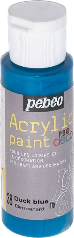 Pebeo Краска акриловая декоративная Acrylic Paint цвет 097038 голубая утка 59 мл097038 Pebeo Краска акриловая декоративная Acrylic Paint цвет 097038 голубая утка 59 мл097038Декоративные акриловые краски Acrylic Paint предназначены для росписи по дереву, гипсу, картону и другим поверхностямКраски смешиваются друг с другомВодостойкие после высыханияОбладают высокой покрывной способностьюИмеют матовый блескРазводятся водой