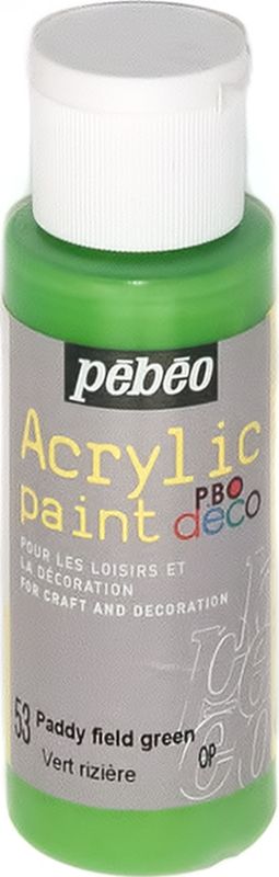 Pebeo Краска акриловая декоративная Acrylic Paint цвет 097053 зеленый грунтовой 59 мл097053 Pebeo Краска акриловая декоративная Acrylic Paint цвет 097053 зеленый грунтовой 59 мл097053Декоративные акриловые краски Acrylic Paint предназначены для росписи по дереву, гипсу, картону и другим поверхностямКраски смешиваются друг с другомВодостойкие после высыханияОбладают высокой покрывной способностьюИмеют матовый блескРазводятся водой