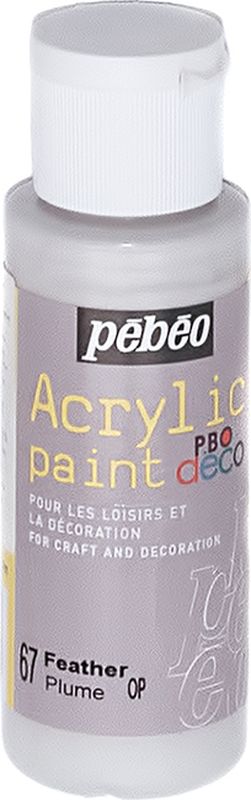 Pebeo Краска акриловая декоративная Acrylic Paint цвет 097067 перья 59 мл097067 Pebeo Краска акриловая декоративная Acrylic Paint цвет 097067 перья 59 мл097067Декоративные акриловые краски Acrylic Paint предназначены для росписи по дереву, гипсу, картону и другим поверхностямКраски смешиваются друг с другомВодостойкие после высыханияОбладают высокой покрывной способностьюИмеют матовый блескРазводятся водой