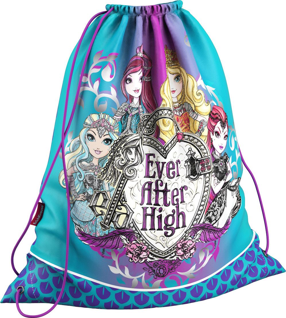 Mattel Сумка для сменной обуви Ever After High Dragon Game42280 Mattel Сумка для сменной обуви Ever After High Dragon Game42280Сумка для сменной обуви подходит для обуви любого размера и затягивается шнурками, дополнительно выполняющими функцию лямок, что позволяет носить аксессуар за спиной. Имеется боковой карман на молнии. Изделие изготовлено из износостойкой водонепроницаемой ткани, поэтому имеет длительный срок службы. Аксессуар декорирован принтом.