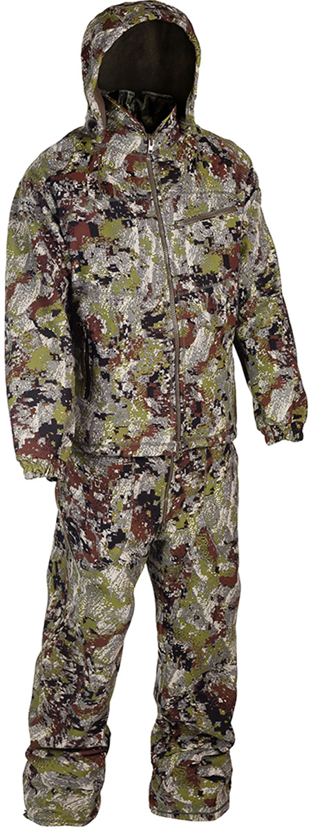 Костюм рыболовный мужской HUNTSMAN Никс Люкс, цвет: хамелеон. n_100_lux-032. Размер 44/46, рост 170n_100_lux-032 Костюм рыболовный мужской HUNTSMAN Никс Люкс, цвет: хамелеон. n_100_lux-032. Размер 44/46, рост 170n_100_lux-032Непромокаемый и непродуваемый костюм Никс от Huntsman состоит из демисезонной куртки и полукомбинезона. Изделия выполнены из материалаWindbloсk (Алова + мембрана + Polar Fleece) с использованием плоскошовной технологии пошива.Куртка со съемным капюшоном застегивается на молнию и дополнена 4 карманами на молниях. Манжеты рукавов дополнены резинками. По низу предусмотрена утяжка со стопперами. Полукомбинезон свободного покроя на эластичном поясе и с регулируемыми бретелями спереди застегивается на молнию. Изделие имеет 4 кармана и утяжки по нижнему краю брючин.