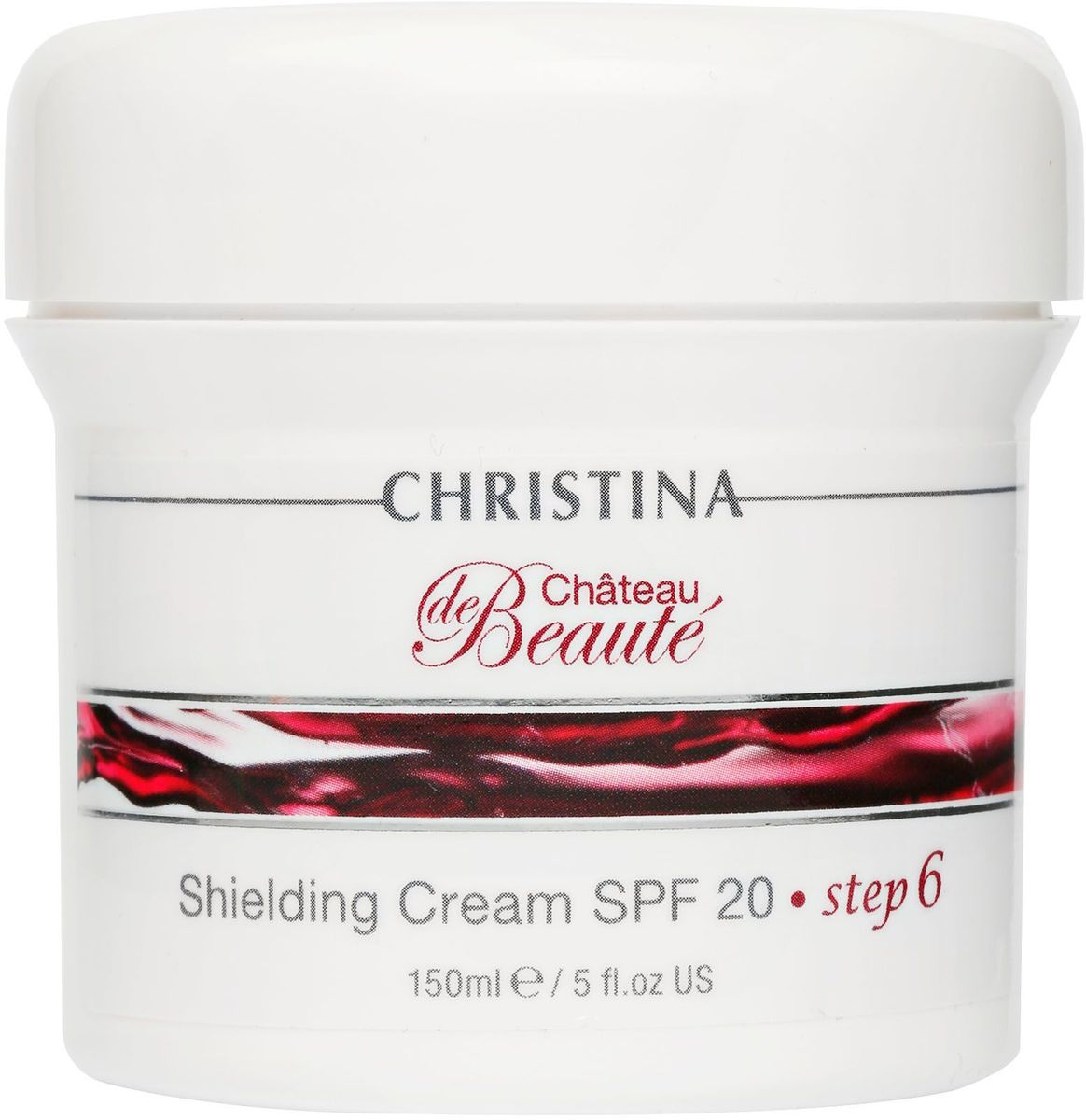 Christina Chateau De Beaute Shielding Cream SPF20 - Защитный крем SPF20 (шаг 6) 150 млCHR484 Christina Chateau De Beaute Shielding Cream SPF20 - Защитный крем SPF20 (шаг 6) 150 млCHR484Заключительный шаг программы обеспечивает коже необходимую защиту, в том числе от УФО, предотвращает Признаки старения и дополнительно увлажняет кожу.Объём: 150 мл