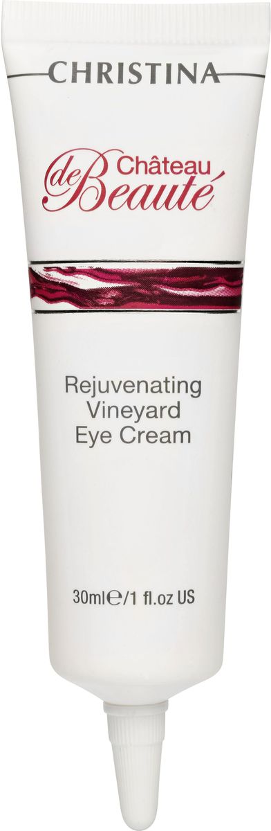 Christina Chateau De Beaute Rejuvenating Vineyard Eye Cream - Омолаживающий крем для кожи вокруг глаз 30 млCHR497 Christina Chateau De Beaute Rejuvenating Vineyard Eye Cream - Омолаживающий крем для кожи вокруг глаз 30 млCHR497Омолаживающий крем для кожи вокруг глаз обладает нежной консистенцией и легко наносится. Благодаря активным компонентам, входящим в состав препарата, дает потрясающий эффект.Кожа вокруг глаз становится более мягкой, ровной и гладкой. Устраняются мелкие морщины и отечность. Крем наносится легкими похлопывающими движениями до полного впитывания.Объём: 30 мл