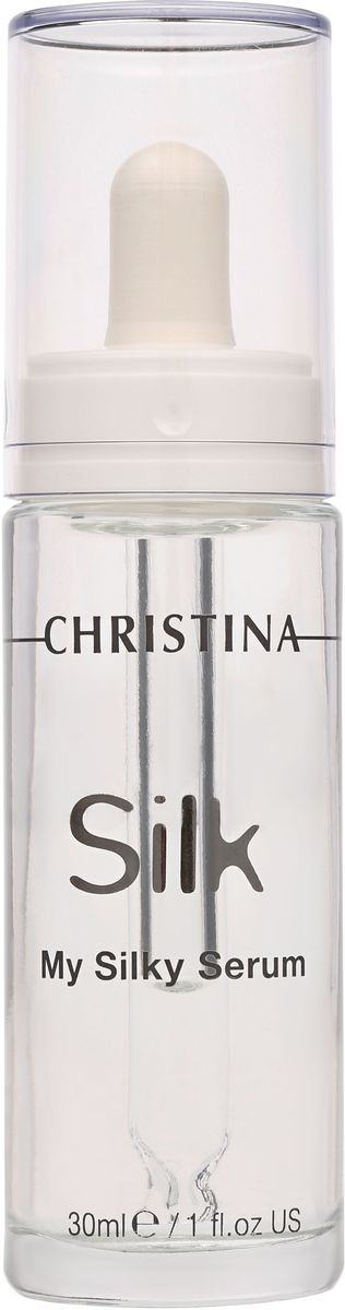Christina Silk My Silky Serum - Шелковая сыворотка для выравнивания морщин 30 млSAILKSS Christina Silk My Silky Serum - Шелковая сыворотка для выравнивания морщин 30 млSAILKSSШелковая сыворотка для выравнивания морщин Christina Silk My Silky Serum сочетает в себе природные антиоксиданты и омолаживающие компоненты, а также витамины А и С, защищающие кожу и способствующие выработке нового коллагена. Действие продукта направленно на борьбу с морщинами изнутри, благодаря входящему в состав сыворотки от компании Кристина липидам тутового шелкопряда. Токоферил ацетат защищает кожу от вредного воздействия УФ-лучей. Ретинил пальмитат формирует нормальный гладкий эпидермис. После применения шелковой сыворотки от Christina повышается эластичность кожи и формируются здоровые клетки, улучшается микроциркуляция крови.Объём: 30 мл