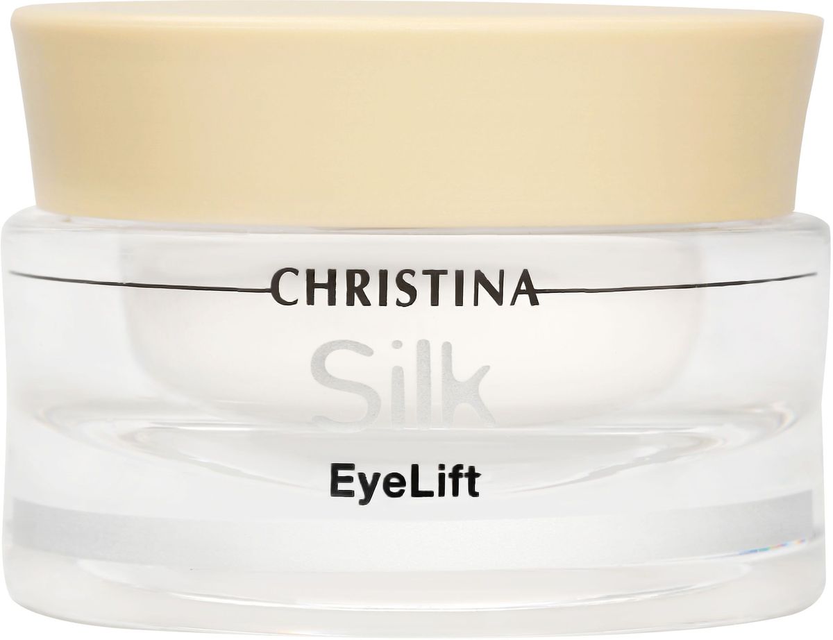 Christina Silk Eyelift Cream - Крем для подтяжки кожи вокруг глаз 30 млSILKEL Christina Silk Eyelift Cream - Крем для подтяжки кожи вокруг глаз 30 млSILKELКрем для подтяжки кожи вокруг глаз Christina Silk Eyelift Cream. Препарат оказывает немедленный лифтинг-эффект на кожу области глаз. В его основе – инновационное сочетание подтягивающих кожу компонентов и глубоко проникающих био-пептидов. Крем EyeLift уменьшает морщинки, темные круги под глазами и припухлости, подтягивает деликатную кожу вокруг глаз, придает ей мягкость и шелковистость. Ваш взгляд сияет! Возрастные ограничения: 25+, 30+Объём: 30 мл