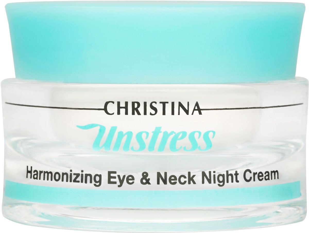 Christina Unstress Harmonizing Night Cream for eye and neck - Гармонизирующий ночной крем для кожи век и шеи 30 млUSE2 Christina Unstress Harmonizing Night Cream for eye and neck - Гармонизирующий ночной крем для кожи век и шеи 30 млUSE2Гармонизирующий ночной крем для кожи век и шеи Christina Unstress Harmonizing Night Cream for eye and neck. Этот мощный ночной крем-антиоксидант для кожи вокруг глаз и шеи помогает восстановить защитный барьер кожи, улучшает и оздоравливает кожу вокруг глаз, а также омолаживает и придает ей здоровое сияние. Комплекс пептидов защищает деликатную кожу от негативного влияния свободных радикалов и улучшает синтез коллагена для большей эластичности и упругости. Экстракт огурца и морские водоросли смягчают и успокаивают. Церамиды увлажняют, смягчают и разглаживают деликатную кожу.Объем: 30 мл