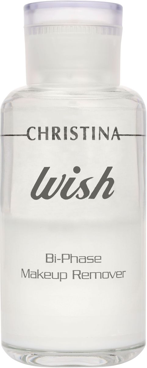 Christina Wish Bi Phase Makeup Remover - Средство для удаления макияжа 100 млWBPR Christina Wish Bi Phase Makeup Remover - Средство для удаления макияжа 100 млWBPRСредство для удаления макияжа Christina Wish Bi Phase Makeup Remover разработано в лабораториях израильской компании Christina специально для тех, кто ежедневно заботится о красоте и здоровье своей кожи. Благодаря нежирной освежающей формуле, лежащей в основе, данное косметическое средство от компании Кристина не только прекрасно очищает вашу кожу от макияжа и разного рода загрязнений, но и глубоко увлажняет, успокаивает и разглаживает ее.Средство для удаления макияжа Christina гарантирует безупречную чистоту и оптимальную увлажненность вашей кожи. Она приобретет фантастическую мягкость и станет более гладкой и бархатистой.Объём: 100 мл