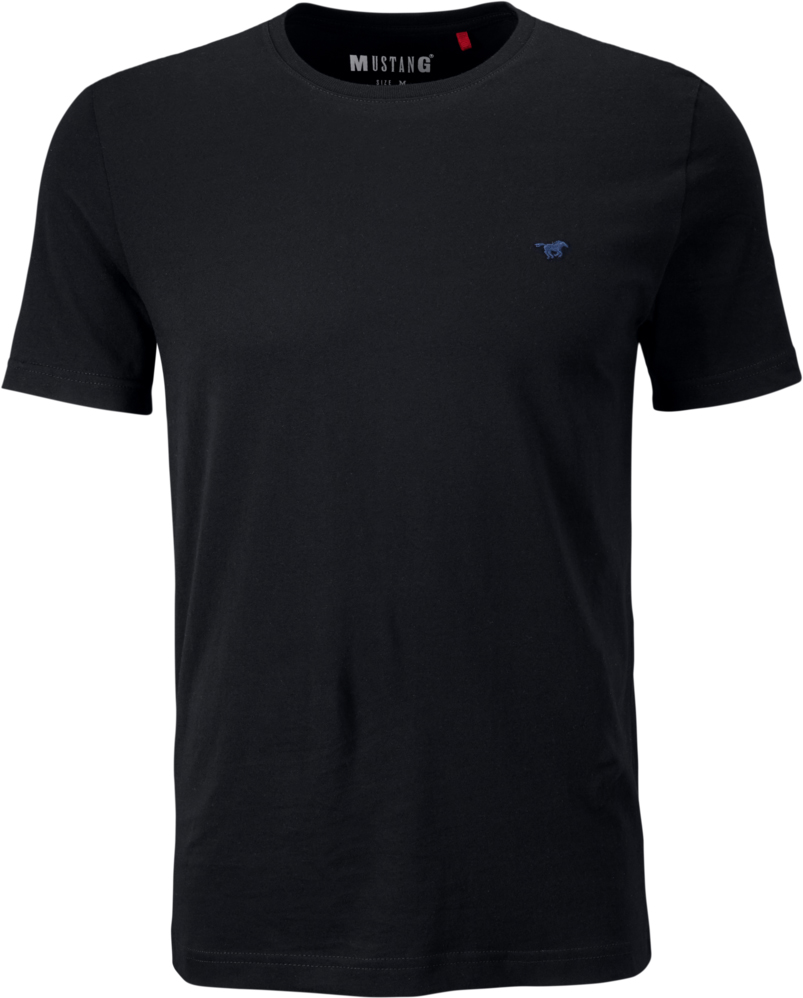 Футболка мужская Mustang Basic Tee, цвет: черный. 6138-1603-440_4142. Размер XL (52)6138-1603-440_4142 Футболка мужская Mustang Basic Tee, цвет: черный. 6138-1603-440_4142. Размер XL (52)6138-1603-440_4142Футболка MUSTANG изготовлена из натурального хлопка. Модель выполнена с круглой горловиной и короткими рукавами. Изделие оформлено логотипом бренда.