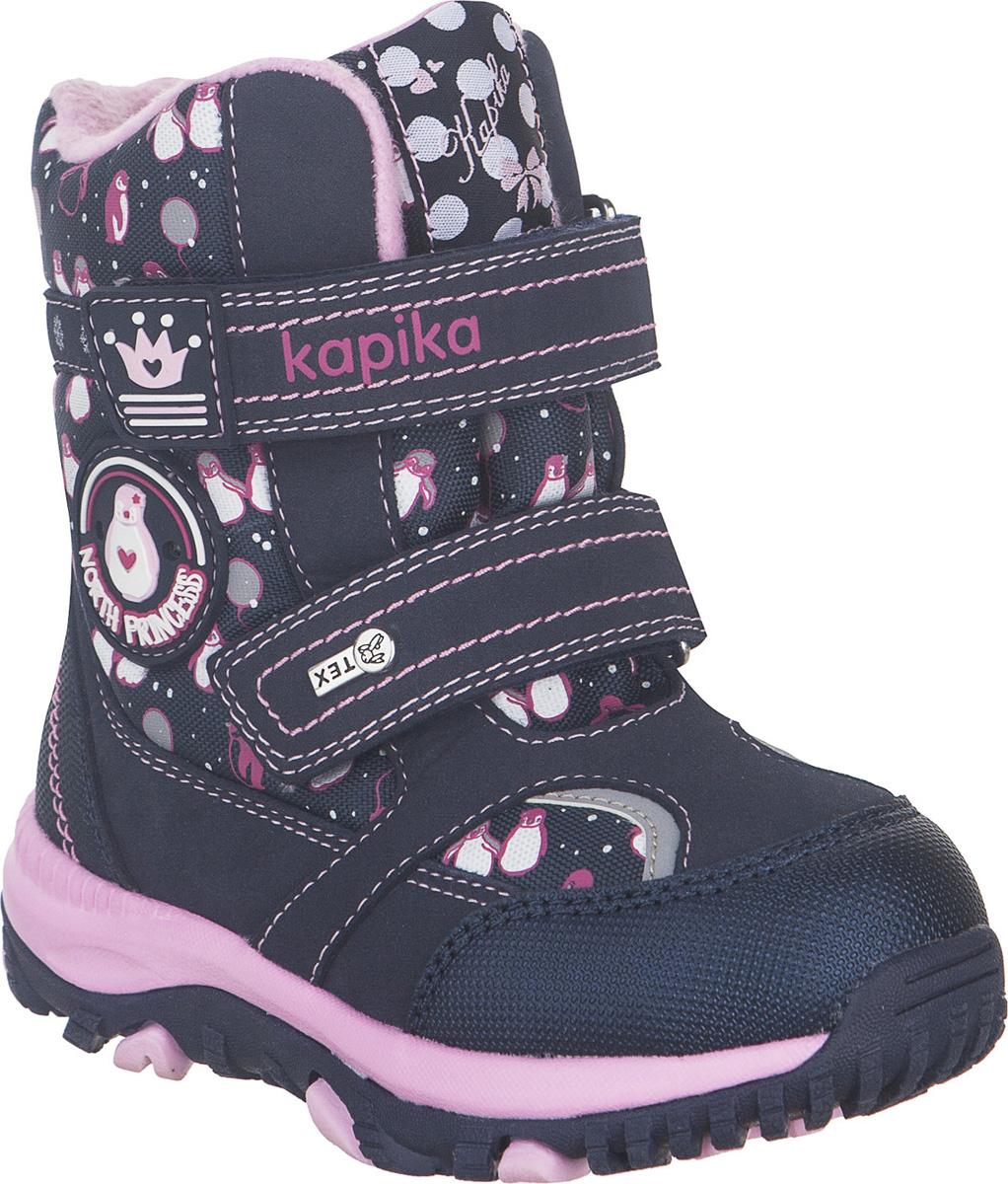 Ботинки для девочки Kapika, цвет: темно-синий. 41224-3. Размер 25