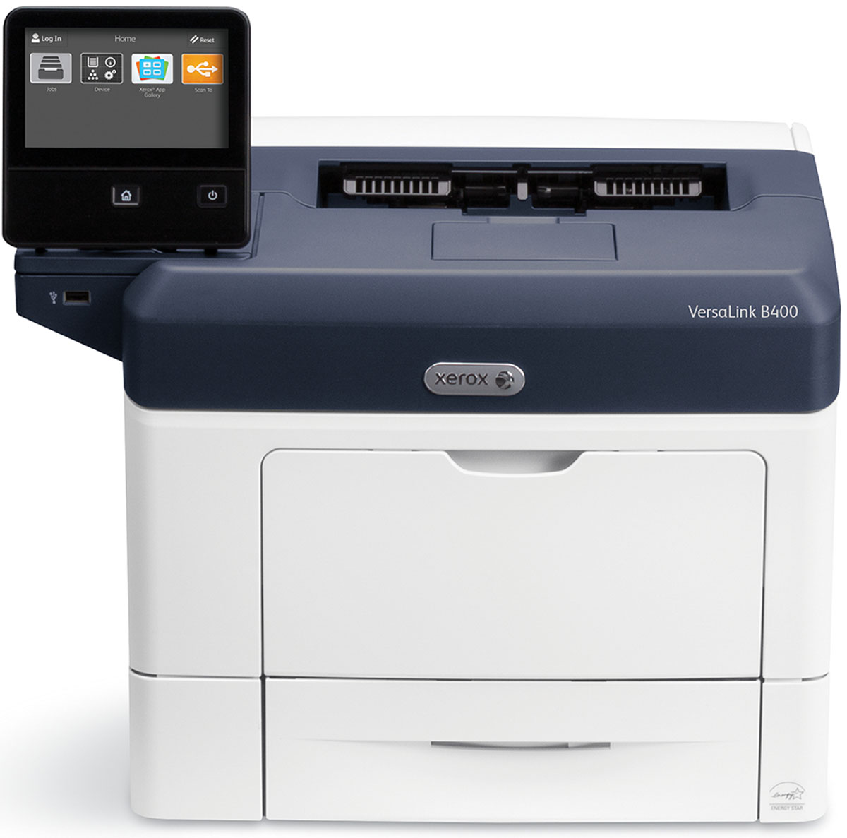 Xerox Versalink B400DN принтерVLB400V_DN Xerox Versalink B400DN принтерVLB400V_DNМонохромный лазерный принтер Xerox Versalink B400DN создан на платформе Xerox ConnectKey - технологии, упрощающей выполнение стандартных задач и автоматизирующей процессы, способствуя повышению их эффективности. Принтер оборудован 5-дюймовым цветным сенсорным экраном, с которого осуществляется управление устройством. Единообразный пользовательский интерфейс интуитивно понятен для пользователя любого уровня, а также не требует дополнительных знаний при переходе от использования одного устройства к другому. Поворотный, емкостный экран можно индивидуально настроить для каждого пользователя устройства, с учетом его персональных предпочтений.Xerox VersaLink B400DN отличается неизменной надежностью, высоким качеством печати, производительностью и экономичностью. Печатает он со скоростью 45 страниц в минуту, обладает двухъядерным процессором с частотой 1,05 ГГц и встроенной памятью 2 Гб. Все функции, необходимые для современного офиса, доступны в базовой конфигурации устройства - двусторонняя печать, возможность подключения устройств к сети (Ethernet) и емкость устройств подачи бумаги на 700 листов. А наличие дополнительных опций и специальных возможностей позволяет вывести работу с документами на новый уровень и сократить неэффективные процессы.Простота в обращении и производительность-мастер установки для настройки аппарата пользователем-богатая базовая комплектация.Легкость подключения-прямой доступ к облачным сервисам Dropbox/Google Drive/OneDrive-работа с мобильными устройствами с использованием новейших технологий с поддержкой Apple AirPrint, Xerox PrintBack и Google Cloud Print-возможность одновременного проводного и беспроводного соединения.Удобный интерфейс-персонализированный инструментарий для каждого пользователя-доступ к библиотеке приложений Xerox App Gallery.