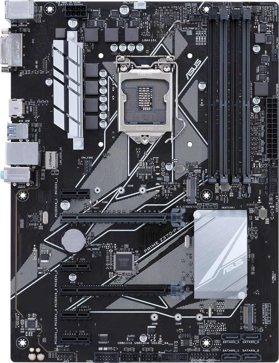 ASUS Prime Z370-P материнская плата90MB0VH0-M0EAY0 ASUS Prime Z370-P материнская плата90MB0VH0-M0EAY0ASUS Prime Z370-P - материнская плата формата ATX с процессорным разъемом Intel LGA1151 и современными интерфейсами.Поддерживая всю функциональность новейших процессоров Intel Core восьмого поколения, она дополняет ее инновационными решениями от ASUS, такими как автоматическая настройка компьютера, гибкое управление системой охлаждения, высококачественный встроенный звук и совместимость с контроллером вентиляторов Fan Extension Card.Для слотов памяти используется оптимизированная разводка в определенном слое печатной платы (технология OptiMem), способствующая минимизации электромагнитных помех, и Т-образная топология подключения, улучшающая синхронизацию между сигналами, идущими в разные модули. Благодаря этому улучшается стабильность работы памяти, в том числе и на повышенных частотах, вплоть до DDR4-4000 - при заполнении всех слотов.Материнские платы ASUS Prime могут похвастать долгим сроком службы за счет технологии 5X Protection III, которая охватывает целый ряд инженерных решений, служащих для защиты от электрических перегрузок, коррозии, электростатических разрядов и прочих неприятностей.Задняя панель материнских плат ASUS изготавливается из нержавеющей стали, покрытой тонким слоем оксида хрома, который обладает антикоррозийными свойствами. Благодаря этому она может похвастать долгим сроком службы.В списке совместимости Prime Z370-P можно найти тысячи различных устройств, в том числе длинный перечень модулей памяти. А это значит минимум проблем при самостоятельной сборке компьютера на базе данной материнской платы.Материнская плата Prime Z370-P предлагает гибкие средства управления системой охлаждения компьютера, которые доступны через интерфейс UEFI BIOS и специальную утилиту Fan Xpert 4 Core.Используя четыре линии PCI Express 3.0/2.0, интерфейс M.2 обеспечивает скорость передачи данных до 32 Гбит/с. Он идеально подходит для подключения современных твердотельных накопителей.Материнская плата Prime Z370-P является совместимой с энергонезависимой памятью нового типа, разработанной компанией Intel и получившей название Optane. Выступая в качестве более быстрой альтернативы твердотельным накопителям, модули памяти Optane помогают ускорить процесс загрузки операционной системы и приложений, что делает весь компьютер более отзывчивым в ответ на действия пользователя.Данная материнская плата дает возможность вывести на переднюю панель компьютерного корпуса сразу четыре высокоскоростных порта USB 3.1 Gen1.Данная материнская плата снабжена красочной светодиодной подсветкой с различными визуальными эффектами.Материнская плата Prime Z370-P несет на себе значок Beyond VR Ready, что означает не только полную совместимость с современными системами виртуальной реальности, но и высокую производительность, необходимую для любых других типов приложений: профессиональных, геймерских, развлекательных.