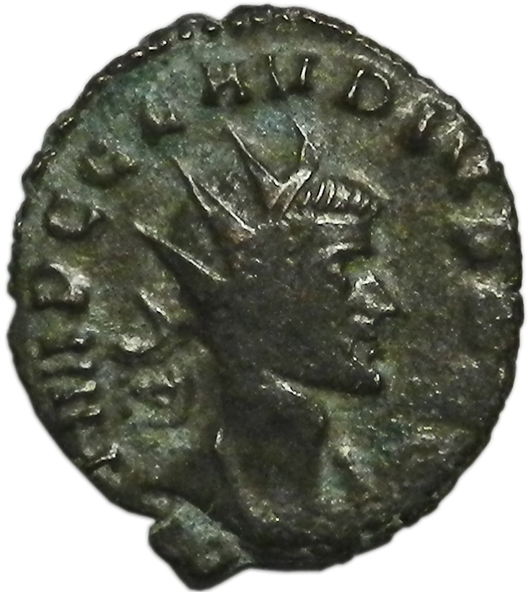 Монета антониниан. Клавдий II Готский, 269 год. Медь. Античный Рим (Гений)