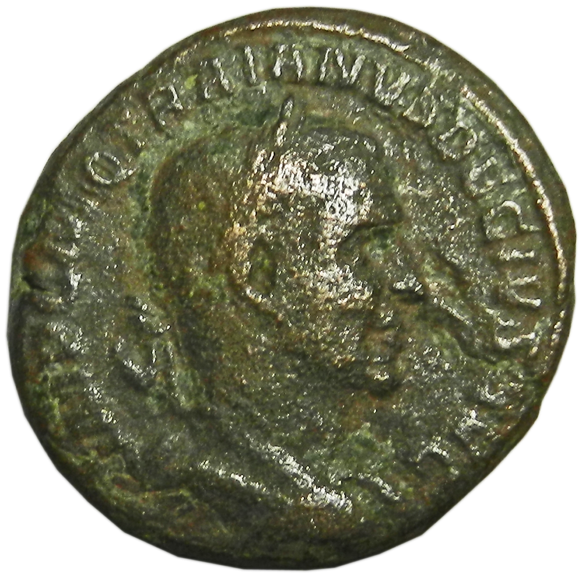 Монета асс. Деций Траян, 249-251 гг. Бронза. Античный Рим (Либералитас)