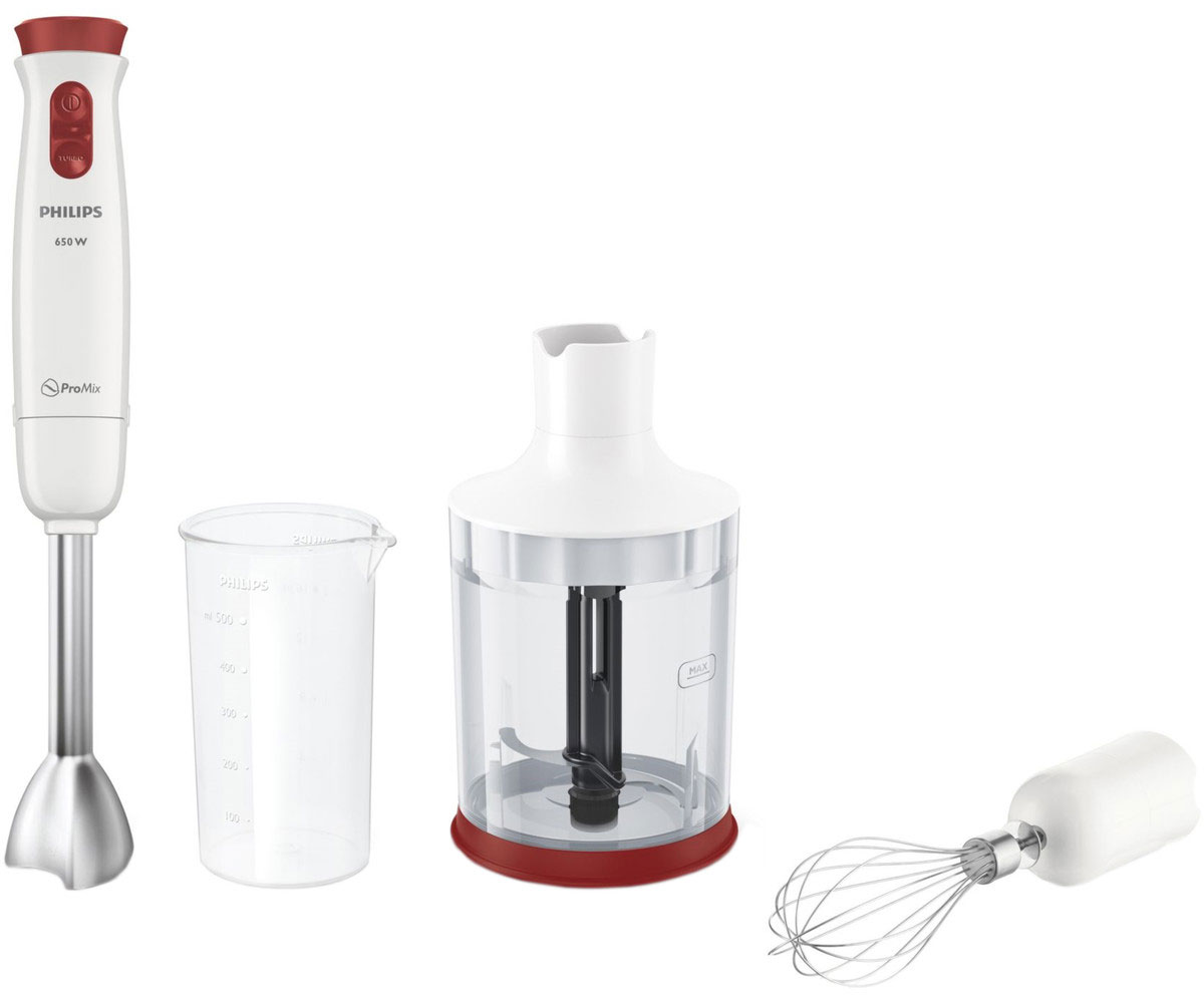 Philips HR1627/00 погружной блендерHR1627/00 Philips HR1627/00 погружной блендерHR1627/00Ручной блендер Philips с мотором мощностью 650 Вт оснащен технологией смешивания ProMix и кнопкой турборежима, что позволяет добиться идеальной консистенции блюд даже из сложных для обработки продуктов. А с помощью измельчителя XL и венчика для взбивания теперь можно также нарезать лук и взбивать сливки.