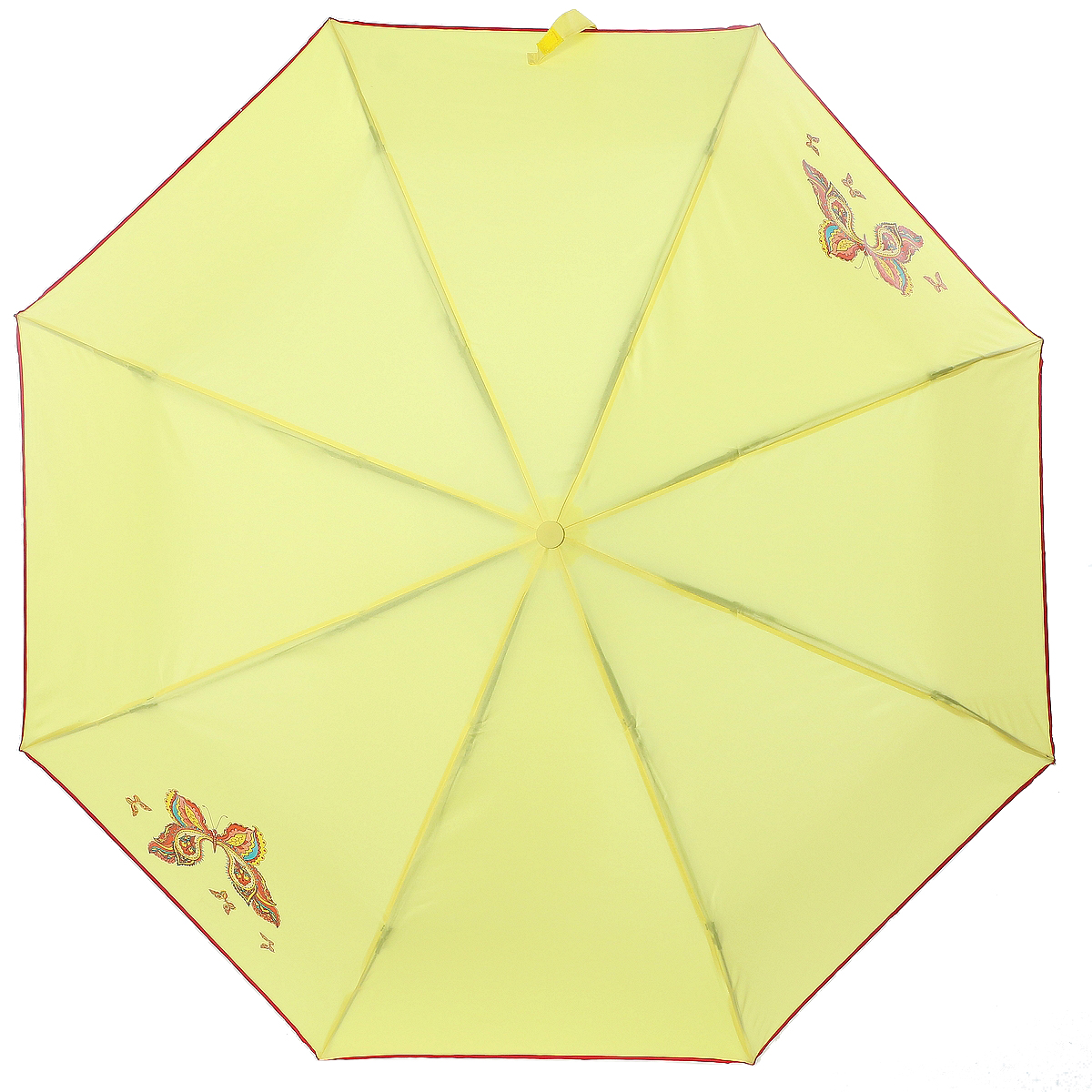 Зонт женский ArtRain, механический, 3 сложения, цвет: желтый. 3511-1714