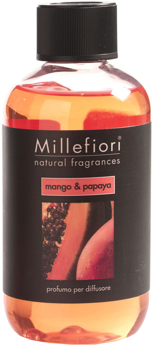 Ароматизатор Millefiori Milano Natural, манго и папайя, сменный блок, 250 мл7REMMP Ароматизатор Millefiori Milano Natural, манго и папайя, сменный блок, 250 мл7REMMPФруктовые нотки тропических фруктов в сочетании с ароматом ландыша и жасмина. Базовые ноты : Персик, Черная Смородина, Грейпфрут Средние ноты : Ландыш, Роза, Жасмин Верхние ноты : Ваниль, Амбра, Мускус