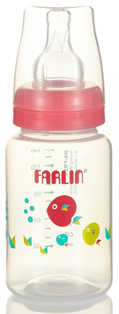 Farlin Бутылочка для кормления со стандартным горлышком, цвет: розовый 150 мл