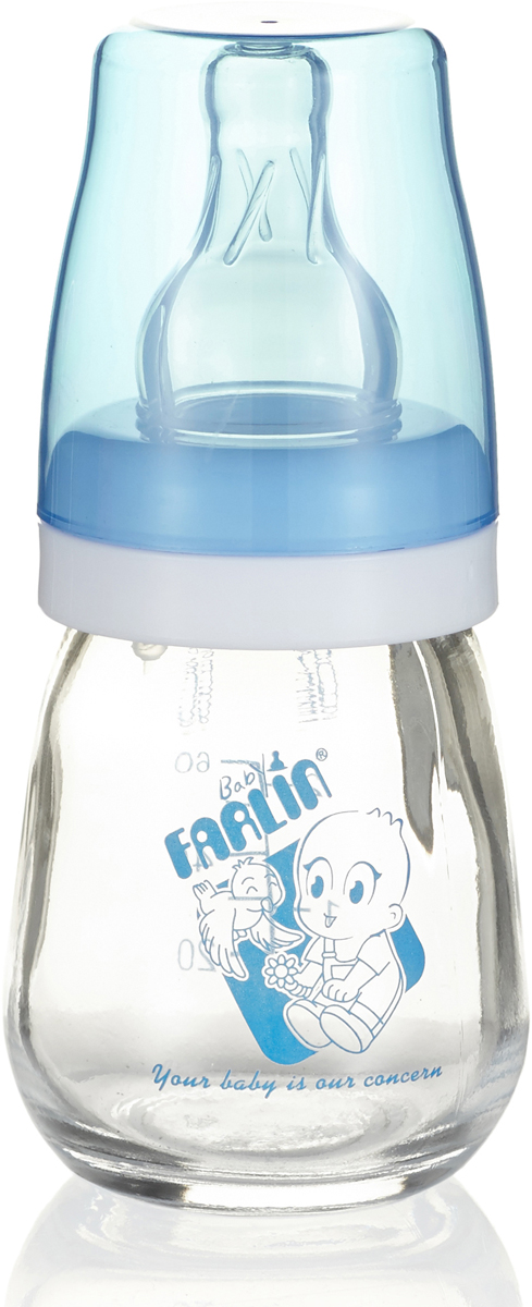 Farlin Бутылочка для кормления со стандартным горлышком, цвет: голубой 60 мл