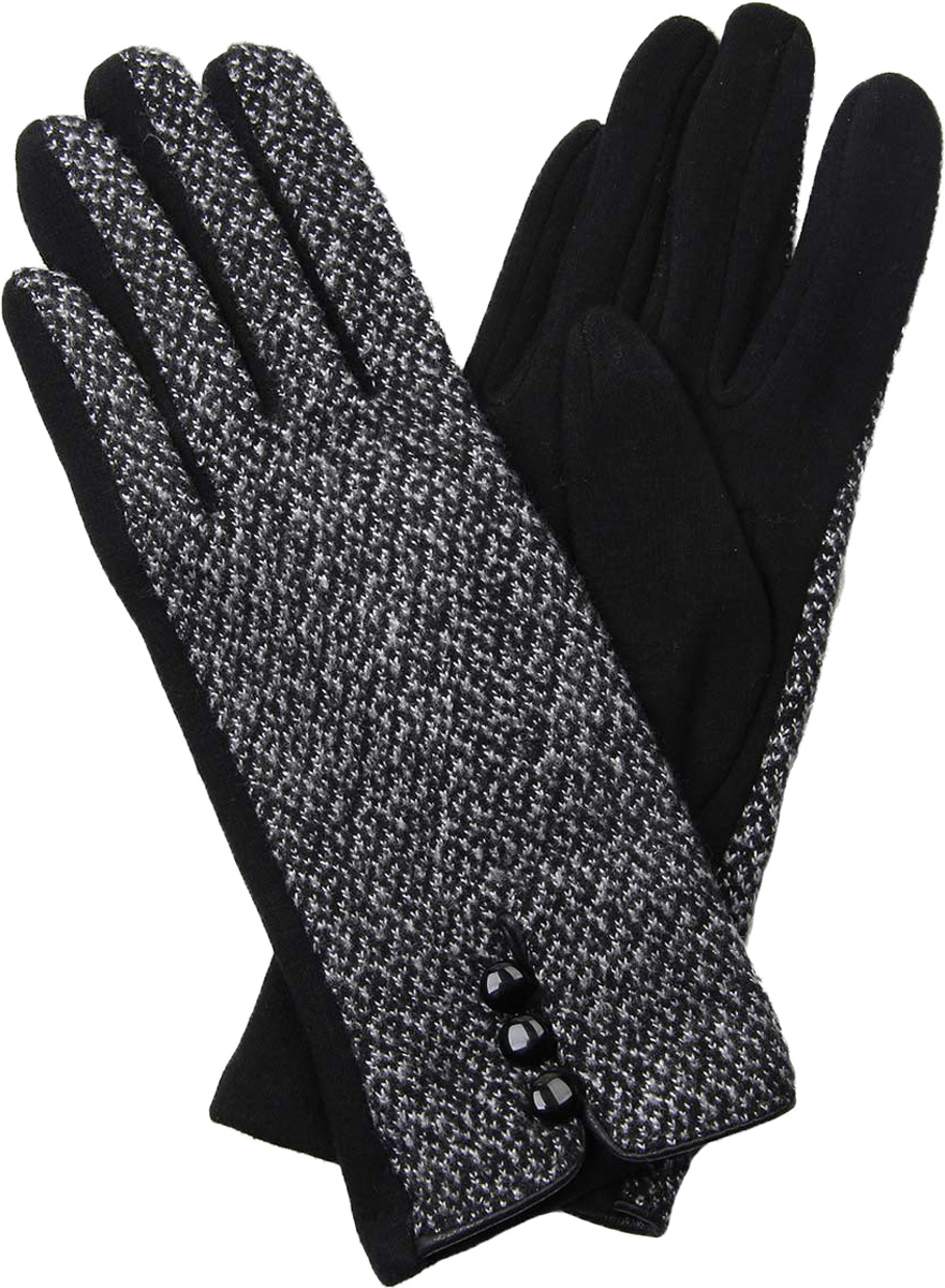 Перчатки женские Venera, цвет: черный, серый. 9501011-02. Размер универсальный