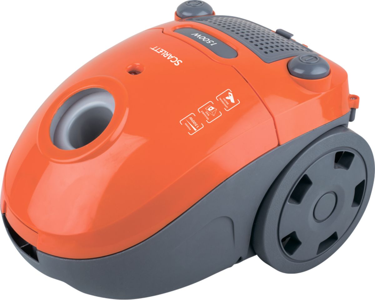 Scarlett SC-VC80B11, Orange пылесосSC-VC80B11 Scarlett SC-VC80B11, Orange пылесосSC-VC80B11Мощность 1500 ВаттОптимальная мощность всасывания на входеМногоразовый мешок для сбора пыли Dust-TrapВозможность единоразового сбора пыли до 2-х литровКомпактное хранение прибораЭргономичное управление Возможность включения и выключения прибора ногойАвтоматическое сматывание шнураИндикация заполненности пылесборника на корпусеДва антистатических фильтра очистки воздуха в комплектеБез использования сменных расходных материаловВысокая маневренность прибора в процессе уборкиВозможность вертикальной и горизонтальной парковкиПластиковая секционная трубка Универсальная щетка пол – ковер в комплектеРазмер: 33 см х 24 см х 21 см