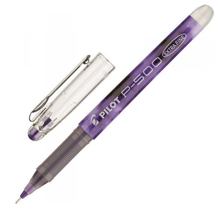 Pilot Ручка гелевая P500 цвет чернил фиолетовый00-00034184 Pilot Ручка гелевая P500 цвет чернил фиолетовый00-00034184Одноразовая гелевая ручка Pilot имеет пластиковый корпус и игольчатый пишущий узел . Толщина линии — 0,3 мм. Оригинальная система подачи чернил обеспечивает их непрерывное и мягкое поступление. Чернила фиолетового цвета быстро высыхают, не размазываются, водостойкие, устойчивые к выцветанию. Письмо легкое и гладкое.