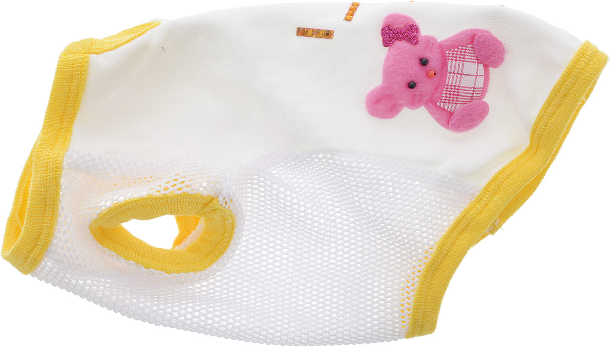 Майка для собак Pret-a-Pet 3 Д картинки, цвет: желтый. Размер XSMOS-012-XS_желтый Майка для собак Pret-a-Pet 3 Д картинки, цвет: желтый. Размер XSMOS-012-XS_желтыйМайка для собак Pret-a-Pet 3 Д картинки выполнена из высококачественного материала с сеткой. Короткие рукава не ограничивают свободу движений, и собачка будет чувствовать себя в ней комфортно. Изделие застегивается с помощью кнопки на шее.Майка оформлена декоративными аппликациями и стразами.Модная и невероятно удобная трикотажная майка защитит вашего питомца от пыли и насекомых на улице, согреет дома или на даче.