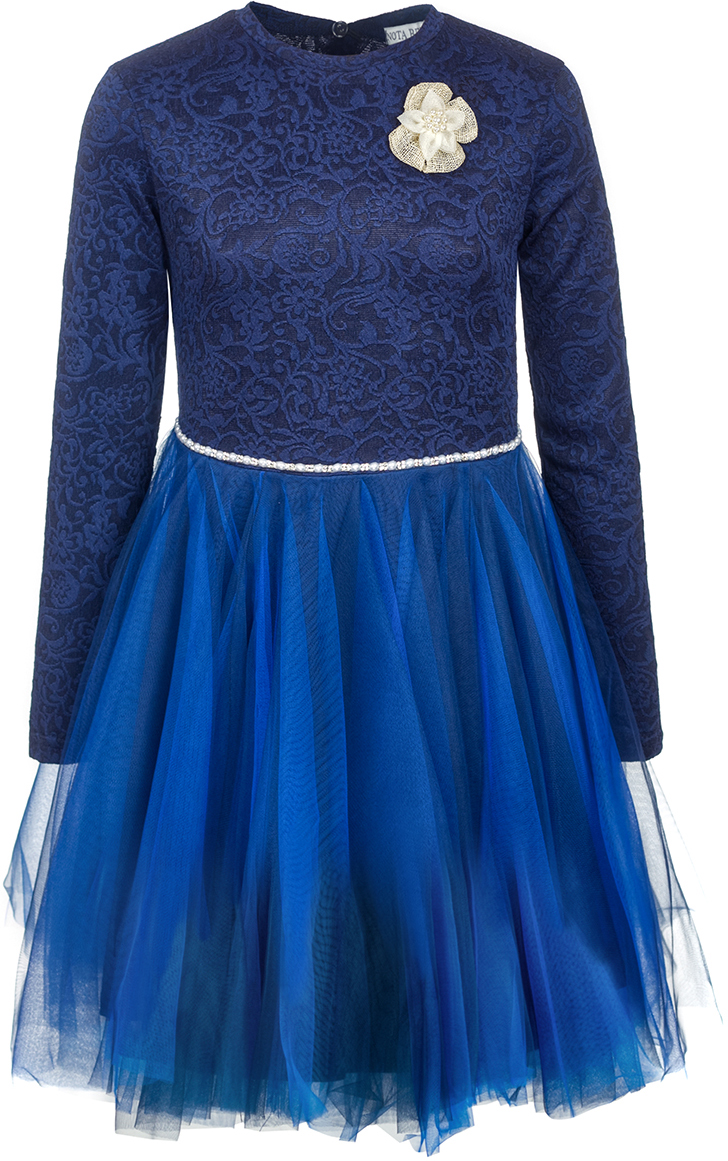 Платье для девочки Nota Bene, цвет: темно-синий. 17421110229. Размер 128