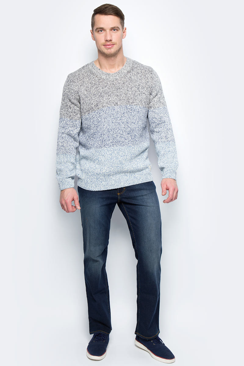 Джемпер мужской Mustang Tape Yarn Jumper, цвет: серый. 6718-1777-554_5226. Размер XL (52)6718-1777-554_5226 Джемпер мужской Mustang Tape Yarn Jumper, цвет: серый. 6718-1777-554_5226. Размер XL (52)6718-1777-554_5226Джемпер MUSTANGi изготовлен из хлопка и полиакрила. Модель выполнена с длинными рукавами и круглым вырезом горловины. Джемпер дополнен вязаными резинками по низу изделия и на манжетах.