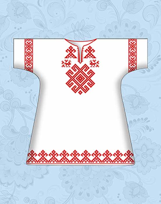 Заготовка-сорочка для вышивания крестом и бисером 