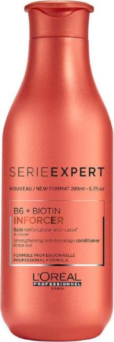 LOreal Professionnel Expert Inforcer Conditioner Смываемый укрепляющий кондиционер, 200 млE2254700 LOreal Professionnel Expert Inforcer Conditioner Смываемый укрепляющий кондиционер, 200 млE2254700Укрепляющий кондиционер LOreal Professionnel Inforcer Strengthening Anti-Breakage Conditioner - это эффективное средство, устраняющее ломкость и выпадение волос.Специально разработанная формула с витамином В6 и биотином увеличивает прочность локонов, делая их блестящими и идеально гладкими. При регулярном использовании кондиционера волосы становятся более крепкими, сильными и здоровыми.Объем: 200 мл