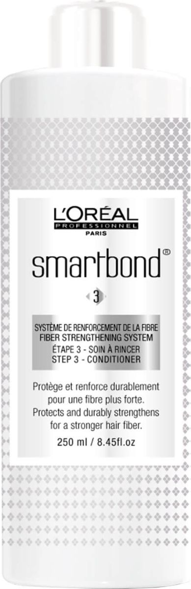 LOreal Professionnel Smartbond Conditioner Step, 3 Кондиционер для волос Смываемый уход, 250 млE6452842 LOreal Professionnel Smartbond Conditioner Step, 3 Кондиционер для волос Смываемый уход, 250 млE6452842Салонные процедуры LOreal Smartbond направлены на защиту волос во время окрашивания и осветления. Чтобы эффект сохранился дольше, компания Loreal Professionnel рекомендует смываемый уход в качестве 3 этапа LOreal Smartbond для применения в домашних условиях. Продукт закрепляет результат за счет содержания в его формуле керамида. Волосы сохраняют мягкость, блеск и эластичность, а полученный оттенок остается таким же ярким и привлекательным.Объем: 250 мл